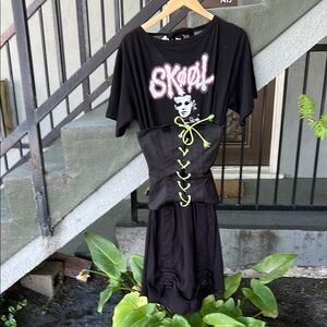 Skoot Apparel Corset Dress Goth Gothic Punk Cyber Billie Eilish Streetwear Rave